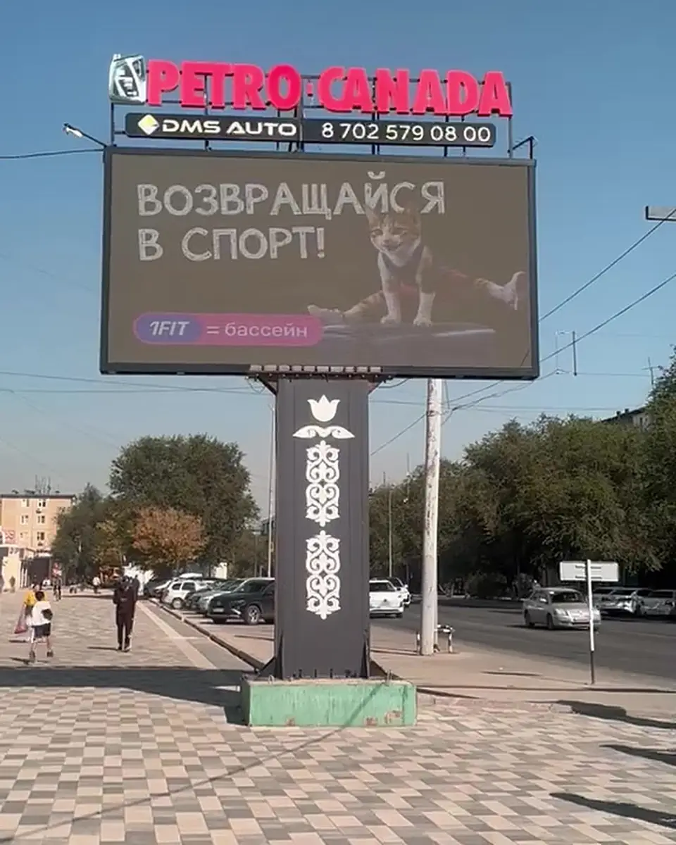 Цифровой LED-экран в Актобе: пр. Абилкайыр хана — ул. Пацаева (площадь областного акимата)