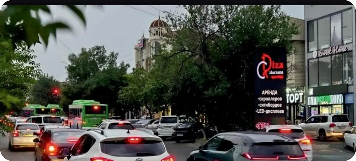 Цифровой борд в Шымкенте: ул. Рыскулова — мкр. Север
